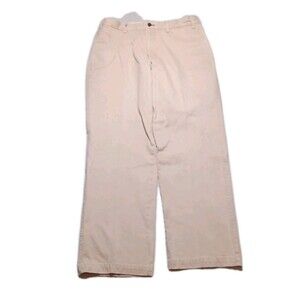 Vntg ORVIS Khaki Heavy Duty 100% Cotton Pants Flat Front Men Size 36x32 Outdoor